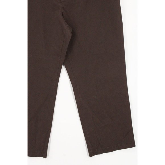 Convington Pants Womens Brown Casual Signature Fit Cotton Flat Front Size 18 NWT - Picture 3 of 8